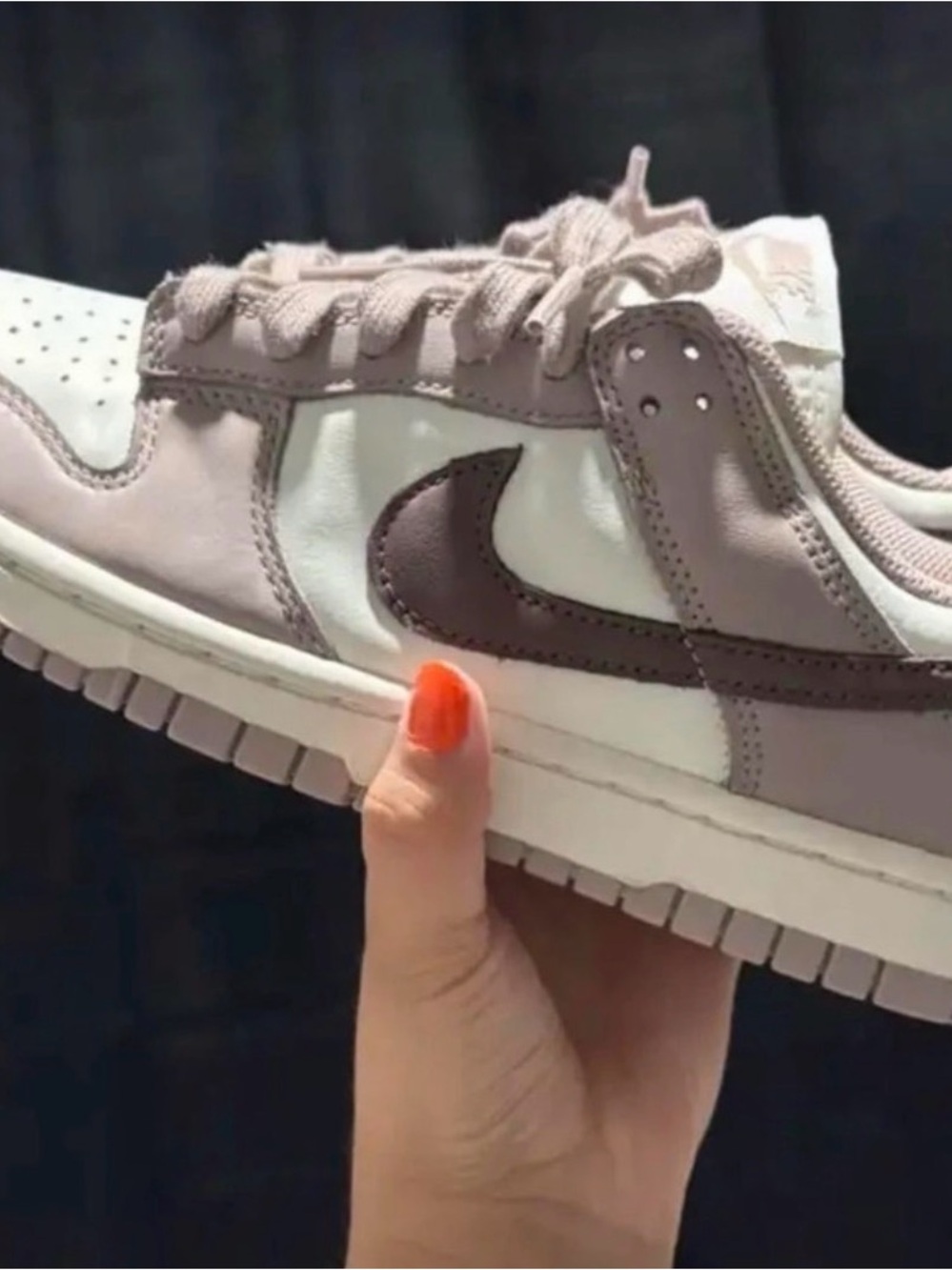 Nike Women's Low-Top Sneaker in Dusty Pink, White and Plum